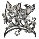 tom and jerry   tattoo design idea