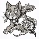 tom and jerry   tattoo design idea