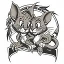 tom and jerry   tattoo design idea