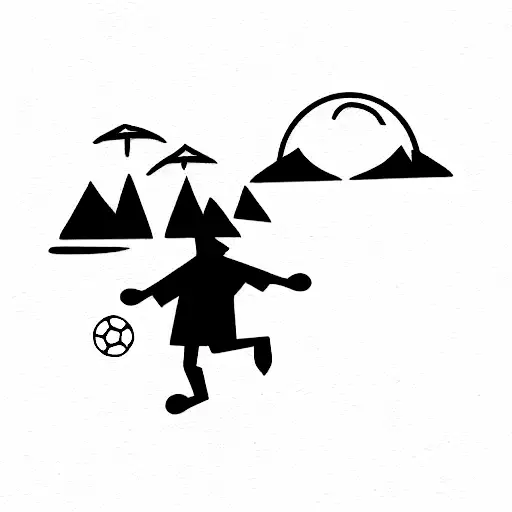 Island with soccer tattoo design idea