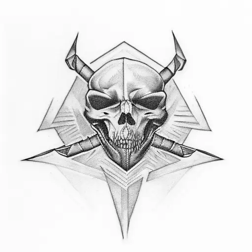 "Firmitas intentionum. Decretorium actiosign" title. In a lignt that is draw as sharp stripes tattoo design idea