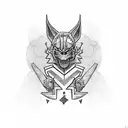 "Firmitas intentionum. Decretorium actiosign" title. In a lignt that is draw as sharp stripes tattoo design idea