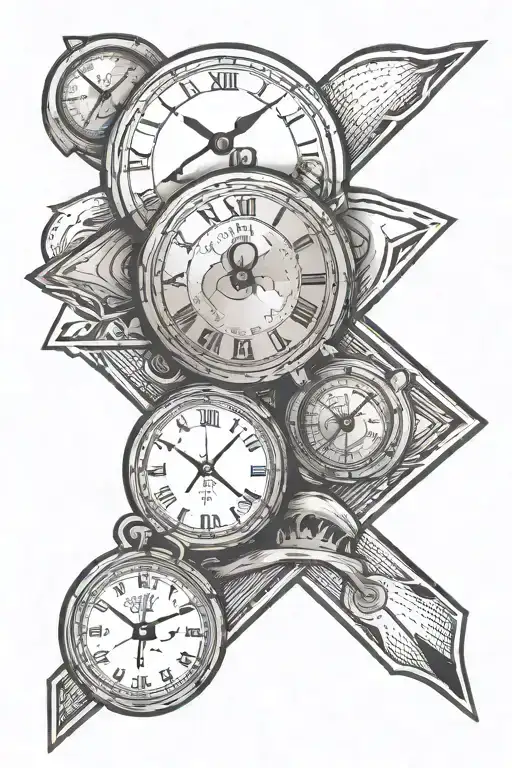 A baseball diamond with a clock in the center to represent the passage of time and the importance of family tattoo design idea