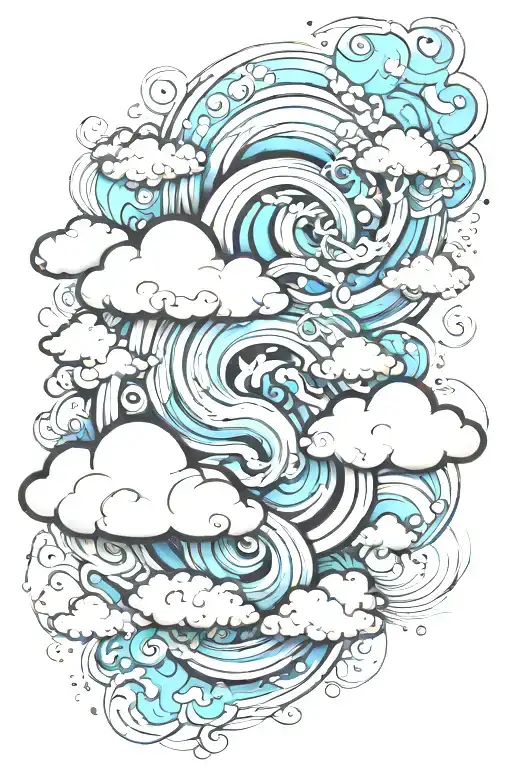 clouds swirling tattoo design idea