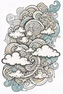 clouds swirling tattoo design idea
