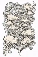 clouds swirling tattoo design idea