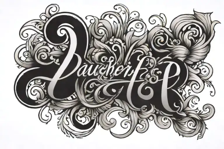 daughters Name tattoo design idea