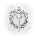 Bricklayer tools intertwined with laurel wreath tattoo design idea