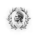 Bricklayer tools intertwined with laurel wreath tattoo design idea