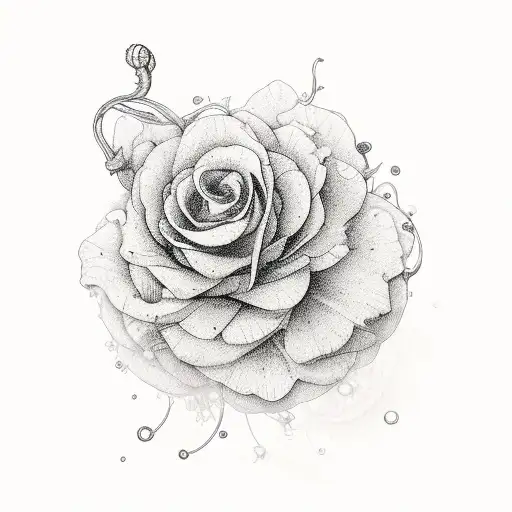 A phlebotomist's tools intertwined with delicate floral elements tattoo design idea