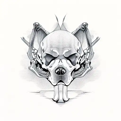 skeleton dog tattoo design idea