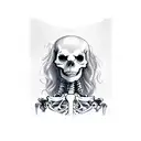 skeleton dog tattoo design idea