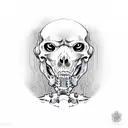 skeleton dog tattoo design idea