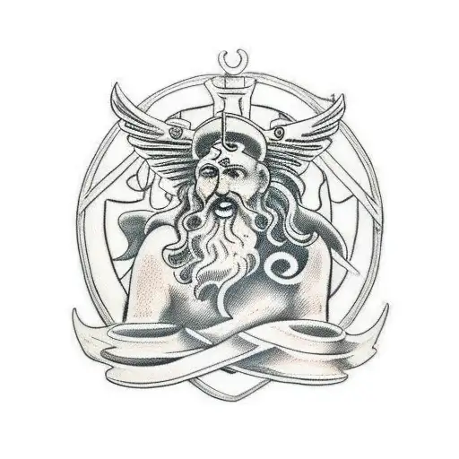 greek, norse, roman sleeve tattoo design idea
