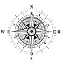 A compass with coordinates of Madrid and Ponferrada tattoo design idea