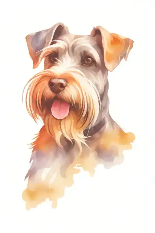 happy face of schnauzer dog tattoo design idea