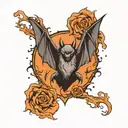 bats with scary background  tattoo design idea