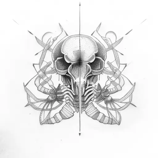 mixed cancer and scorpio tattoo design idea
