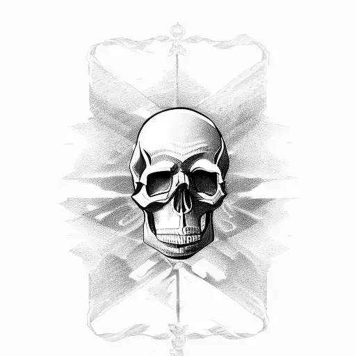 Skull with Words I Remember tattoo design idea