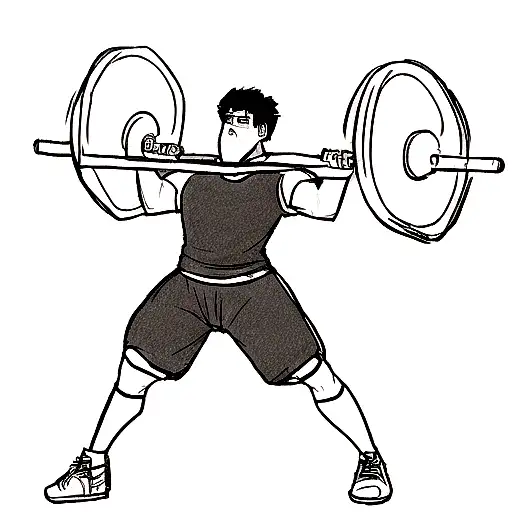 A sketch of a rugby player lifting weights in a gym tattoo design idea