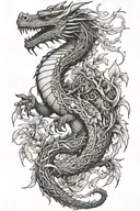 vegetation dragon tattoo design idea