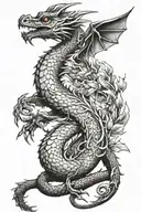 vegetation dragon tattoo design idea