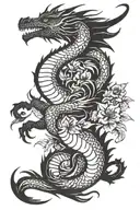 vegetation dragon tattoo design idea