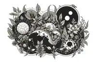 vegetation hellish planet inspired tattoo design idea