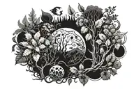 vegetation hellish planet inspired tattoo design idea