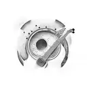 rock guitar old school tattoo design idea