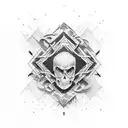 rock guitar old school tattoo design idea