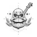 rock guitar old school tattoo design idea