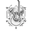 rock guitar old school tattoo design idea