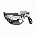 two revolvers tattoo design idea