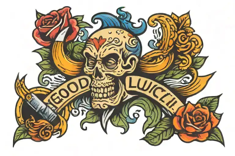 good luck dad tattoo design idea