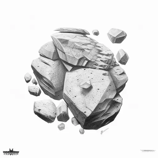 muscles look like individual boulders or carved stone full sleeve tattoo design idea