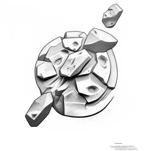 muscles look like individual boulders or carved stone full sleeve tattoo design idea