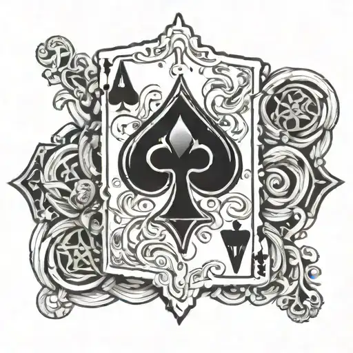 royal flush hand tattoo design idea