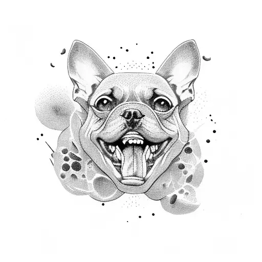 a dog that bites flesh tattoo design idea
