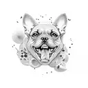 a dog that bites flesh tattoo design idea
