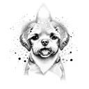 a dog that bites flesh tattoo design idea