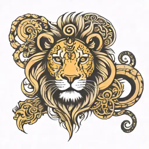 lion, infinity,maa, trishul   tattoo design idea