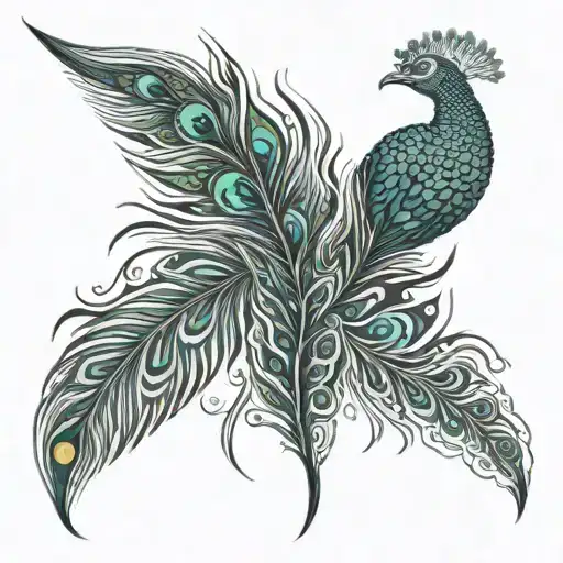 peacock feather feather feather tattoo design idea