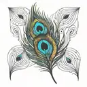 peacock feather feather feather tattoo design idea