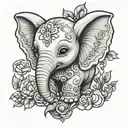 Emmalyn angel baby elephant tattoo design idea