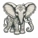 Emmalyn angel baby elephant tattoo design idea