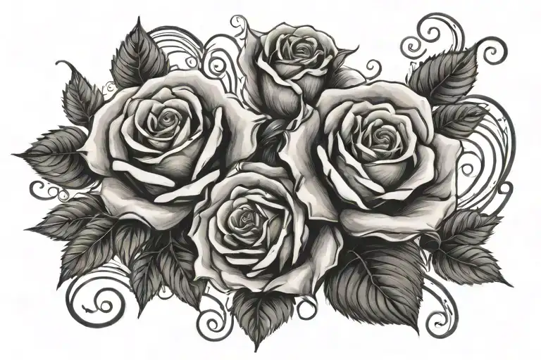 For memory of my grandmas I want a tattoo of roses as musical notes tattoo design idea