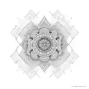 mandala with hears for elbow tattoo design idea