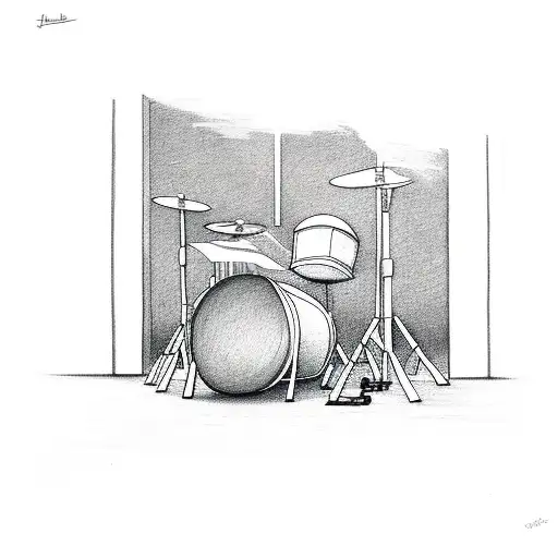 drummer down a hall tattoo design idea