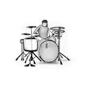 drummer playing down a hall tattoo design idea